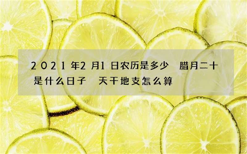 2021年2月1日农历是多少 腊月二十是什么日子 天干地支怎么算